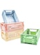 KASTWAVE 4 Pack Baskets Plastic for Shelf Home Kitchen Storage Bin Organizer, Stacking Folding Storage Baskets for Bedroom Bathroom Office - 24.8 x 16.5 x 9.7 cm