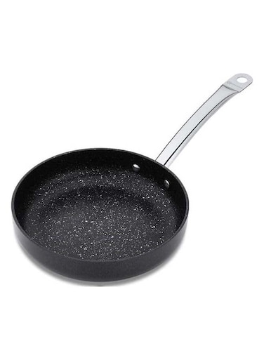 Proline Nero Frypan 24X4.7 CM/1.5 L   Granite Coated Non-Stick Frying Pan   Inductions Compatible Fry Pan   Black - KA2832 Silver