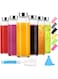 Premify Clear Glass Bottles with Lids 18oz - 6 Pack Empty Reusable Glass Water Bottles with Sleeves, Stainless Steel Lids, Funnel &amp; Brush for Hot &amp; Cold Drinks, Juice &amp; Tea - Beverage, Milk &amp; Smoothie