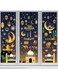 T Tersely Ramadan Mubarak Window Clings - Eid Mubarak Stickers - Muslim Festivities Decor - Ramadan Eid Al-fitr Window Decorations - Kareem Cut-Out Decals for Windows