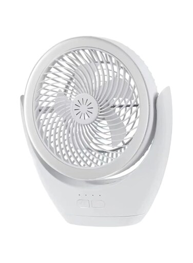 Desk Fan with LED Light, Desktop Fan with 3 Speeds, Strong Airflow Work Quiet Powerful and Portable for Office Bedroom Kitchen Camping