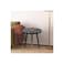Modern Round Side Table with LED Lights, Hexagon Pattern Top, Black Metal Legs with Gold Tips