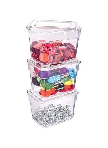 ArtBin 3 Pack of Small Bins with Lids Clear