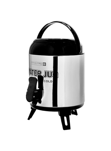 Royalford Supreme Thermos Flask, Double Wall Stainless Steel, RF10212 2.80L, Pu Foam Insulation, Keeps Drink Hot Or Cold 410 Ss Body &amp; 201 Inner Carry Handle, Collapsible Feet, Multi
