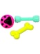 StonKraft Dog Toys Chew Products Set &ndash; Puppies Teething Toys Pack &ndash; Rubber Ball, Chew Bone &amp; Teething Dumbbell   Suitable for All Dogs, Non-Toxic, Washable &amp; Safe for Pets   Colourful, Bouncy &amp; Fun