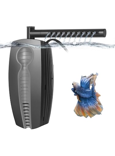 PYPABL 8W Adjustable Fish Tank Filter, Submersible Quiet Aquairum Internal Filter for 30L-180Litres Fish and Turtle Tank