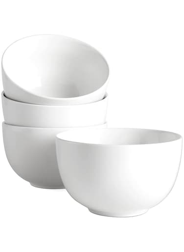 DOWAN 5.8" Deep Soup Bowls &amp; Cereal Bowls - 30 Ounces Large Bowls Set of 4 for Kitchen - White Ceramic Bowls for Cereal, Soup, Oatmeal, Salad, Ramen, Noodle, Rice - Dishwasher &amp; Oven Safe