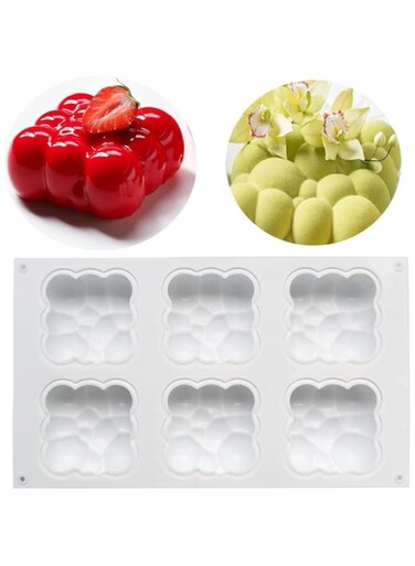 Cloud Silicone Baking Mold for Mousse Cake, 6-Cavity 3D Silicone Mold for Baking Cakes Dessert Mold for Pastry DIY Candle Mould