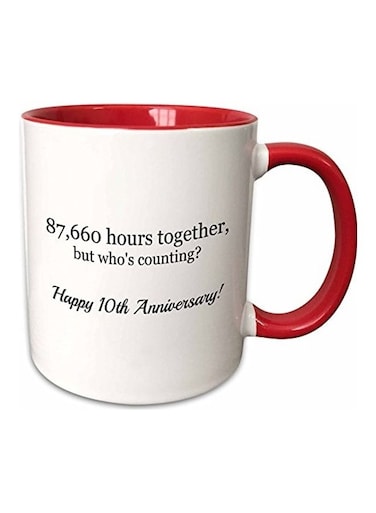Happy 10Th Anniversary Mug Red