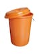 Multipurpose Home Storage Plastic Drum Bucket Bins Food Grains Storage Water Storage With Lid Stackable plastic drums (Orange, 70L)