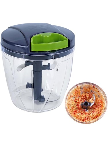 ECVV Easy Pull Chopper 900ml, Portable Hand Pull String Garlic Mincer Onion Cutter for Veggies, Ginger, Fruits, Manual Food Processor Vegetable Chopper