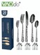 20PCS Stainless Steel Cutlery Set Butterfly Silverware Set Service for 4 Stainless Steel Flatware Set with Steak Knives Mirror Polished Cutlery Set Black