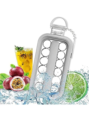 AWH Ice Cube Molds,Ice Cube Trays, 2 in 1 Portable Ice Ball Maker Kettle,Easy to Make 17 Grids Flat Body Ice Ball for Home,Party,Beer,Whiskey,Juice,Champagne