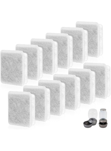 Activated Carbon Filter for Cat Fountain Replacement, 12 Packs Pet Water Fountain Charcoal Multi-layer Filter, Doggie Safe Water Dispenser Filter Accessories for Pet Dog Cat Rabbit Drinking Fountain