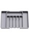 Cutlery Drawer Organizer, Plastic Silverware Tray for Kitchen, Adjustable Flatware with 8 Compartments, Non-Slip Utensil for Knives Spoons Forks, Fits Most Drawers, Grey