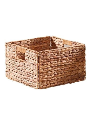 Hyacinth Woven Textured Folable Basket Beige