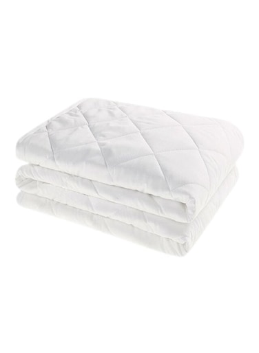 Quilted Mattress Protector Polyester Blend White 120x200cm