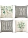 KASTWAVE Throw Pillow Covers, Set of 4 Eucalyptus Leaves Throw Pillow Covers Decorative Pillow Cases for Sofa Couch Living Room Outdoor (45 * 45 cm)