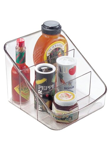 Idesign LinUS Spice Storage Unit, Compact Herb And Spice Rack Ideal For Cans And Packets, Plastic, Clear