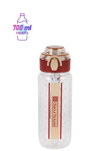 700ml Water Bottle RF12156 with Tracker, Motivational Bottles with Flip Lid, Silicone Sipper and Straw Perfect for School, Office and Gym Leak-Proof and Food-Grade and Elegant Design Multicolor 700ml
