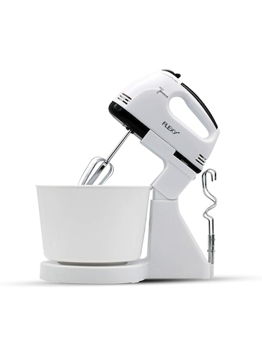Flexy Germany Turbo 7 Speed 250W Hand Mixer With 2 Beaters, 2 Dough Hooks And 2L Bowl - 2 Years Warranty