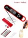 Meat Thermometer Digital, for Grilling and Cooking, Waterproof Ultra-Fast Instant Read Food thermometers with Backlight &amp; Calibration for Kitchen, Deep Fry, BBQ, Grill LCD(Red)