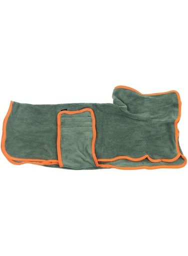 Sorandy Dog Drying Coat, Coral Fleece Material Fast Drying Super Absorbent Dog Bath Robe, Dog Drying Coat Bathrobe Towel with Adjustable Right Size for Small Medium Large Dogs (Green)