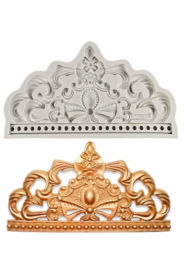 Baroque Crown Silicone Mold for Cake Decorating, DIY Pastry, Chocolate, and Jewelry - Perfect for Weddings and Cupcakes
