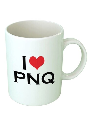 Print I Love PNQ Printed Ceramic Mug White/Black/Red