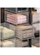 TAPIT Stackable Plastic Storage Basket for Closet Wardrobe Organizer and Storage Bin Sweater Drawer Shelf Storage Container for Cupboard Kitchen Bathroom Office Bedroom (Large)