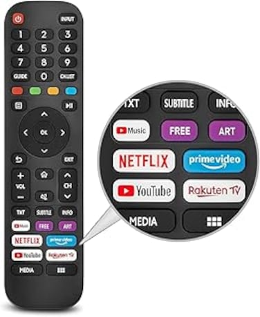 New Replacement Remote Control,Remote Control Fit, Universal Remote Control Compatible with Hisense-VIDAA-TV-Remote, New Upgraded Infrared Remote Control EN2G30H,with Netflix, Prime Video
