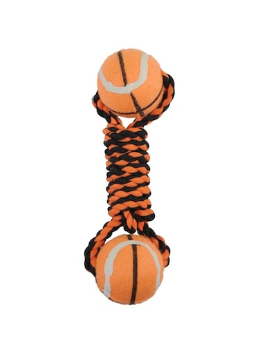 Camon Dog Toy &ndash; Double Sports Ball with Rope