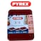 Pyrex 3-in-1 Rectangular Glass Baking Dish Set - 1.5L, 0.8L, and 2.6L with Red Lids