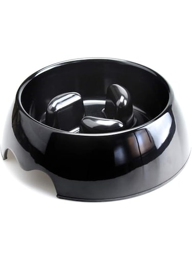 Nutrapet Melamine slow-feeding Bowl, Black Medium 17.5 - 6.5 cms ml/oz