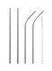HOME 5-Piece Stainless Steel Drinking Straw Set Silver 26.7x0.6cm