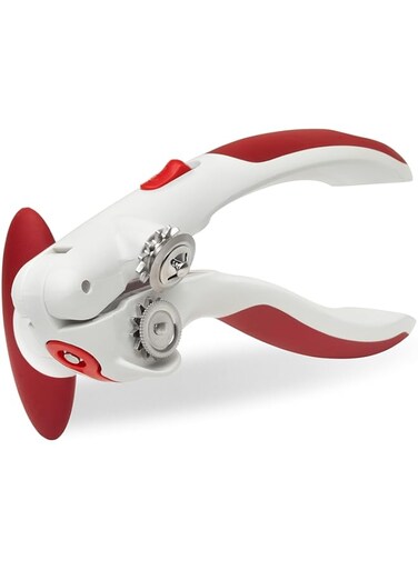 Zyliss Lock N' Lift Can Opener with Lid Lifter Magnet - Gifts for Cooks - Culinary Chef Gift - Manual Can Opener with Locking Mechanism - Magnetic Can Opener - Easy-to-Turn Can Opener - Red