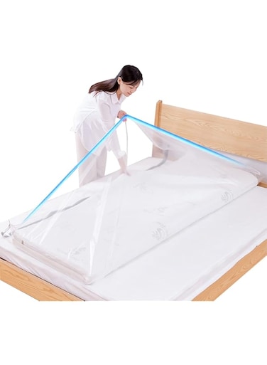 Esoes Large Vacuum Storage Bags Waterproof Sealable Vacuum Seal Mattress Bag with Zip Reusable Space Saver Bags for Mattress,Clothes, Compress Mattress By 85%, No Vacuum Pump (220x100cm)