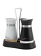 Salt and Pepper Shakers Set with Holder, 4 oz Bottom Salt Shaker with Stainless Steel Lid, Refillable Pepper Shaker Seasoning Cans for Kitchen Cooking Home BBQ Rv Camp(SIZE:4 oz)