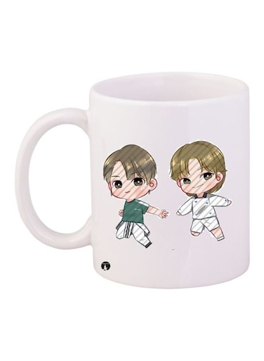 Anime Printed Coffee Mug White/Green/Beige