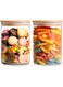 Glass Food Storage Jars 28 oz Set of 2, Glass Jars with Bamboo Lids for Kitchen Clear Glass Storage Containers with Lids, Pantry Organization Jar for Serving Tea, Coffee, Flour, Cookie, Spice