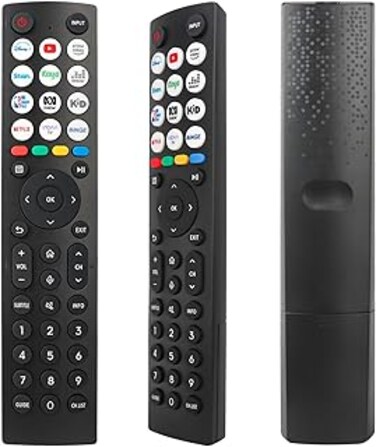 YiBiChin Replacement Remote Control ERF2R36H for Hisense Smart TV Fit for Hisense TV Remote Control ERF3A80 43A67K 55A6CGTUK 65E61KTUK with 12 Shortcut Buttons, No Setup Required (No Voice Function)