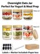 Oats &amp; Yogurt Glass Jars with Bamboo Lids &acirc;&euro;&ldquo; 6 Pack Airtight Food Storage Jars for Salad &amp; Meal Prep, Wide Mouth Glass Containers with Labels &amp; Marker