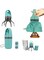 Azonee Portable Dog Pooper Scooper, Pet Toilet with No-Touch Claw Mechanism, Leak-Proof Waste Storage &amp; Bags, Compact &amp; Easy to Use for Small to Large Dogs for Outdoor Activities (Blue+1 Roll Bag)
