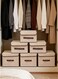 Foldable Storage Box, 6Pcs Clothes Organizer Storage Bins with Lids for Wardrobe, Dustproof Storage Boxes for Home (Beige)
