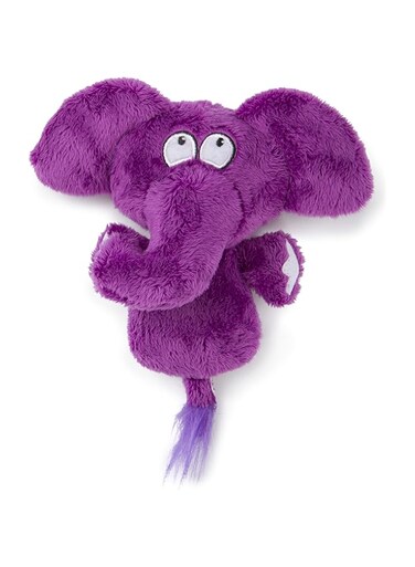 HEAR DOGGY!, Flattie Elephant, Mini, Ultrasonic, Silent Squeaker Dog Toy, Chew Resistant, Durable Plush, No Stuffing, Soft, Tough, Reinforced Seams