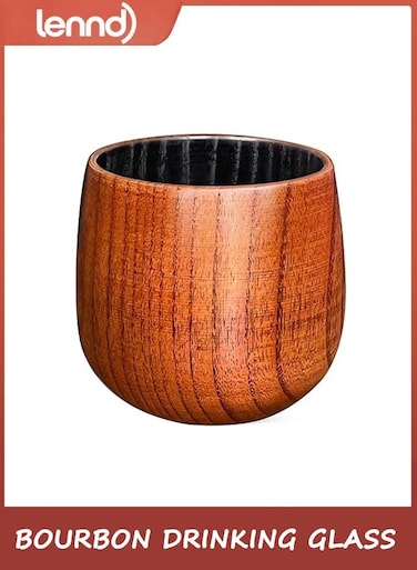 Charred Wooden Bourbon Drinking Glass   Charred Old Fashioned Glass   Bourbon Gifts for Men, Dad, or Brother   Whiskey Gifts