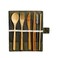 Bamboo Cutlery Set, Bamboo Travel Utensils Include Knife Fork Spoon Chopsticks Straws