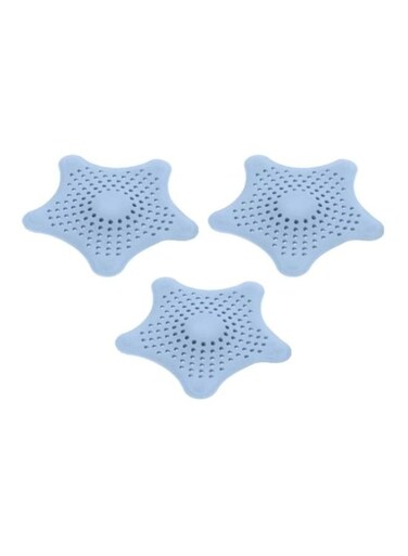 3-Piece Star-Shaped Silicone Sink Strainer Multicolour