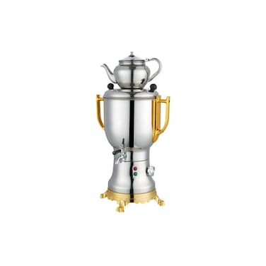Electric Stainless Steel Samovar 4L &ndash; 1800W Traditional Tea Boiler &amp; Heater with Teapot