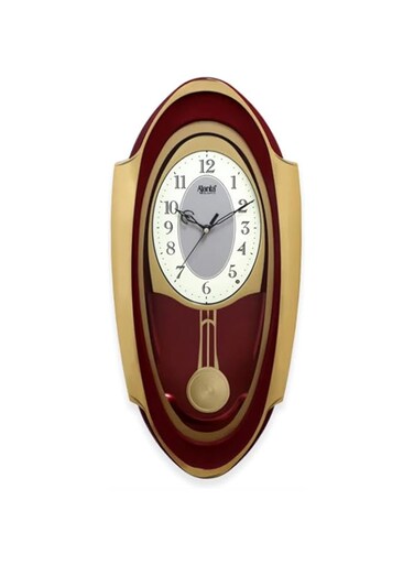 Ajanta Plastic Musical And Pendulum Analog Clock (Red, 1627)